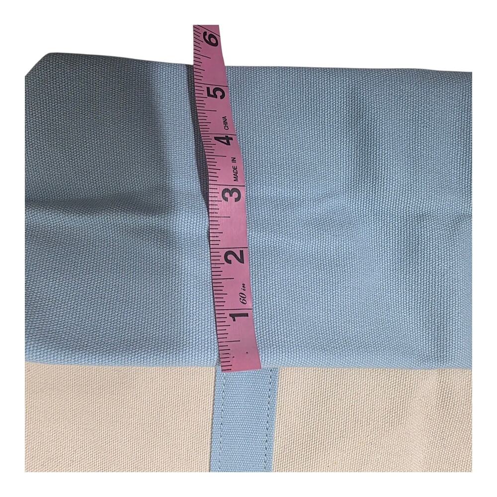 BaubleBar Away We Go Tote Bag New Fun Bag Blue And Cream Large - Picture 6 of 6